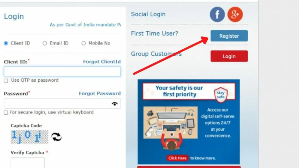 register option on HDFC Life