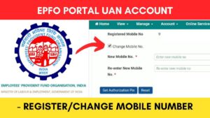 Register and change mobile number EPFO