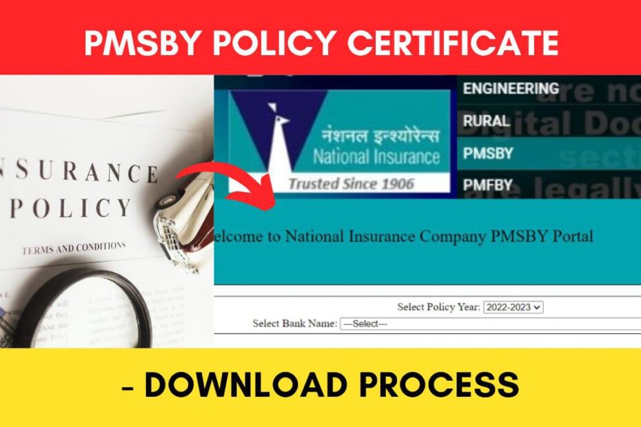 PMSBY Policy Certificate Download Process