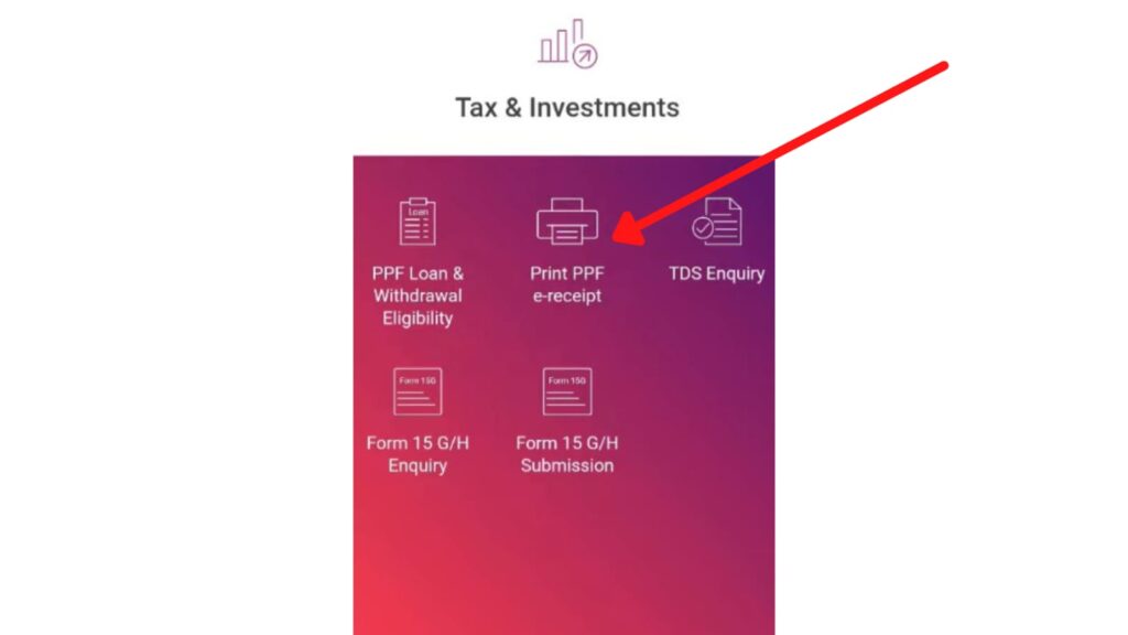 Print PPF e receipt option on YONO