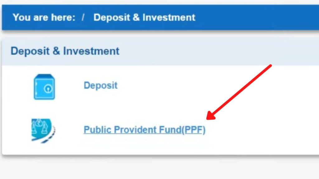 Public Provident Fund option on Online SBI