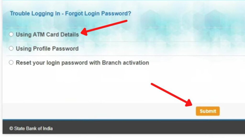 Options to reset password