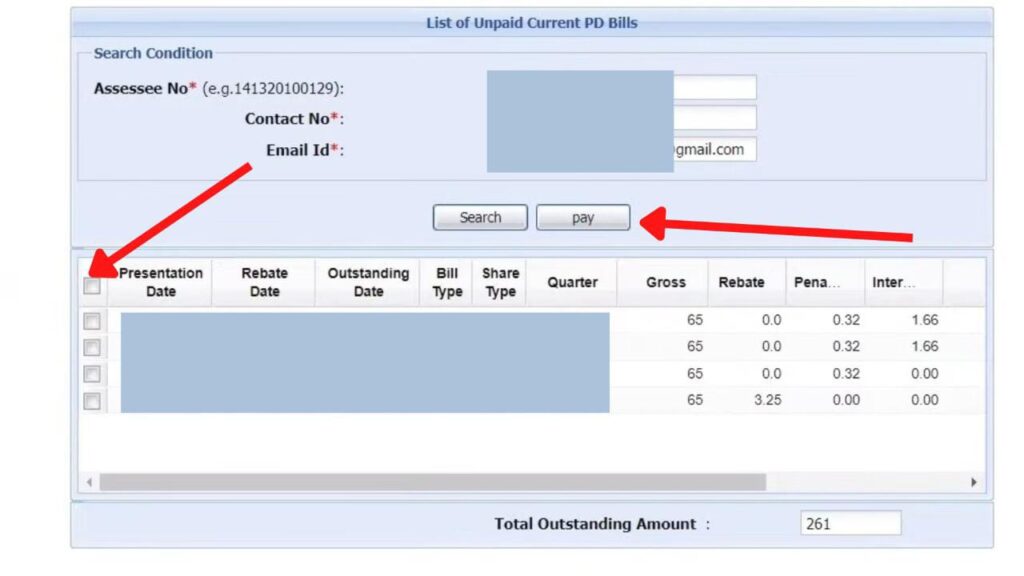 Check property tax details