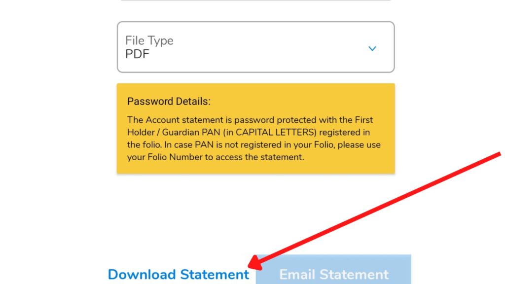 Download statement option on InvesTap