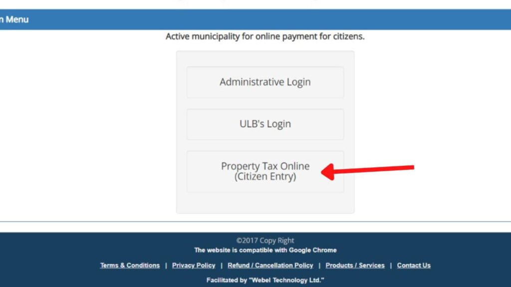 West Bengal Property Tax homepage