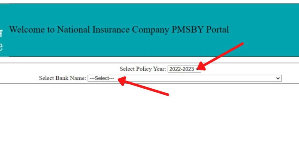 Enter PMSBY policy details page