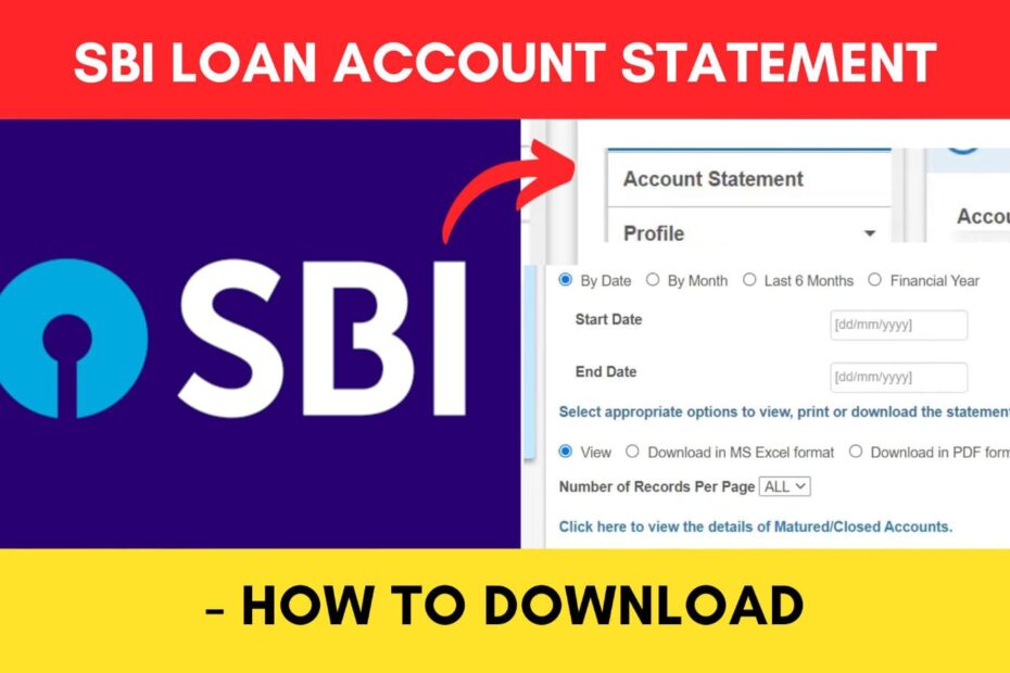 Download SBI loan account statement process