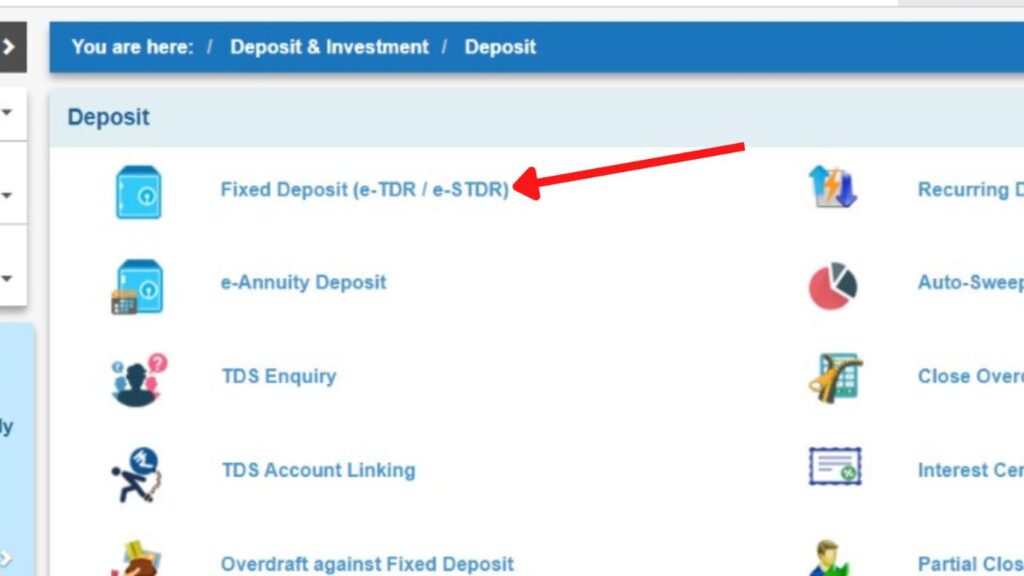 Fixed Deposit e TDRe STDR option