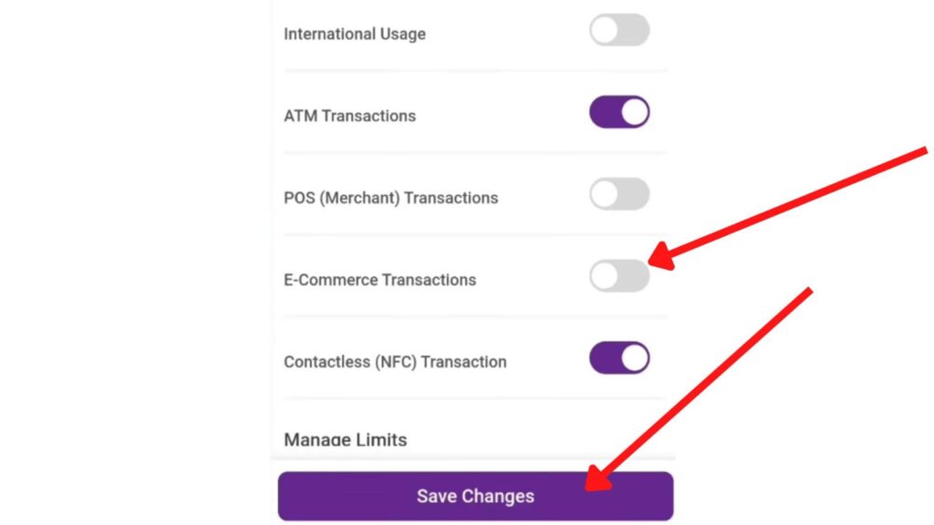 E commerce activate option on Yono SBI app
