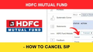 HDFC Mutual fund cancel SIP online