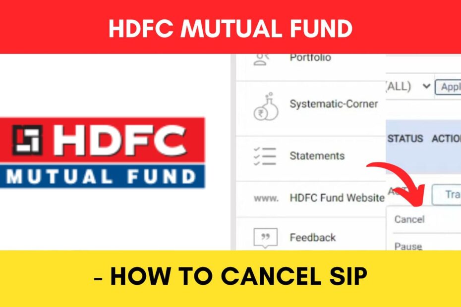 HDFC Mutual fund cancel SIP online