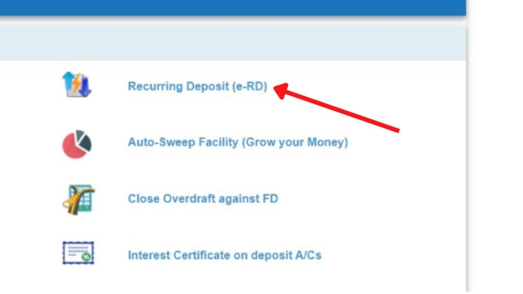 Recurring deposit account on Online SBI