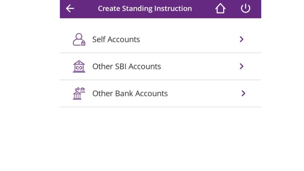 Beneficiary account selection page