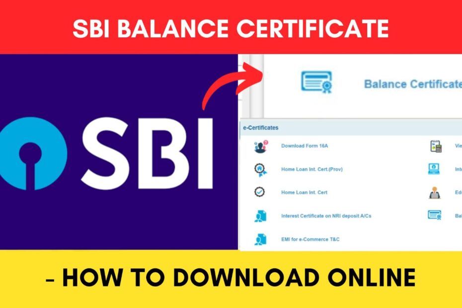 SBI Balance Certificate download online process