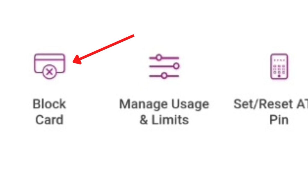 Block card option on Yono SBI