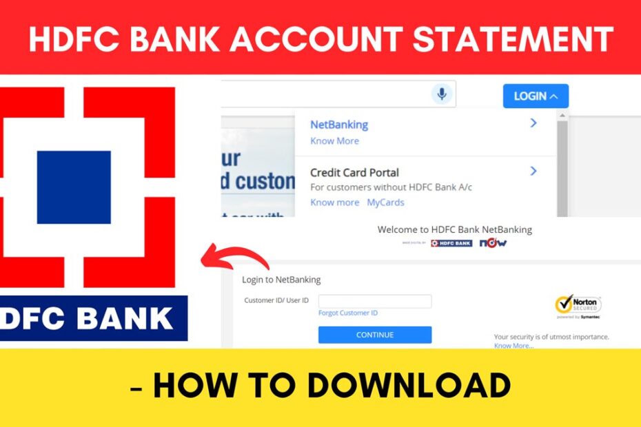 HDFC bank account statement download process