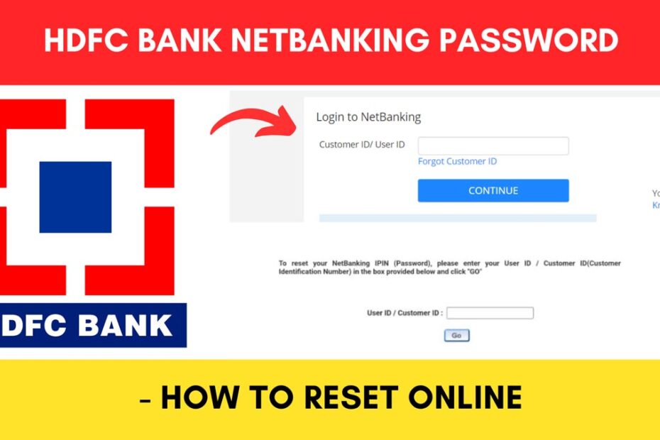 HDFC netbanking password how to reset