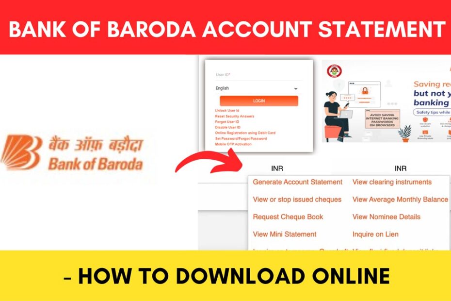BOB account statement download process