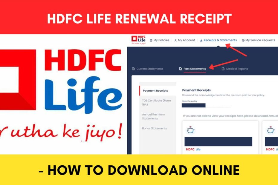 HDFC life renewal receipts download process