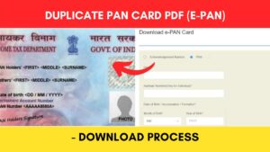 Duplicate PAN card PDF download process